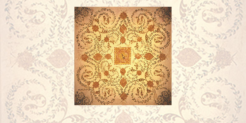 Plafond ornementé sur toile marouflée