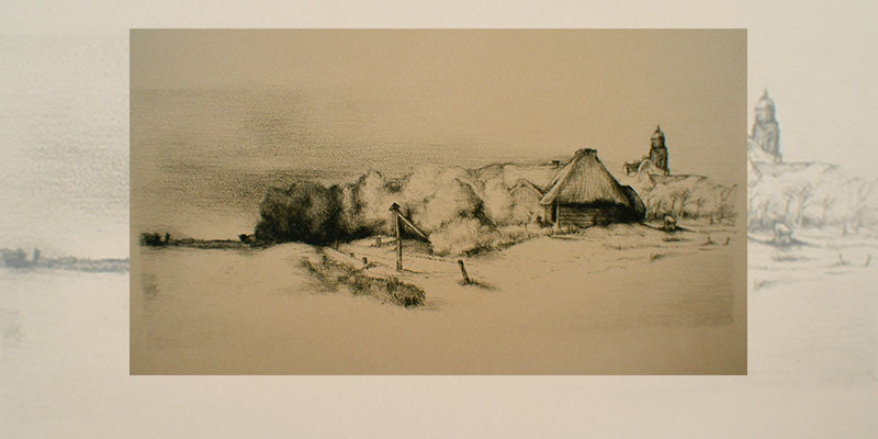 Maquette pour mur peint, crayon
